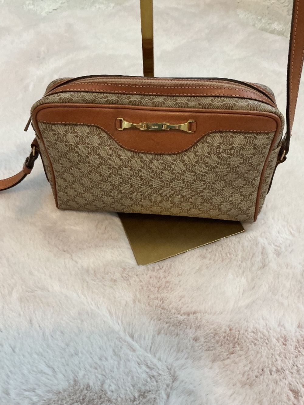 CELINE CANVAS MACADAM SHOULDER/CROSSBODY BAG